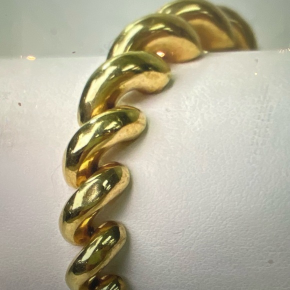 Vintage 14K Italy Gold San Marcos Macaroni Bracelet - Picture 9 of 13